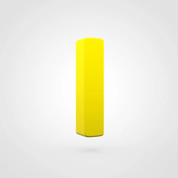 Yellow Plastic Letter Isolated White Background — Stock Photo, Image