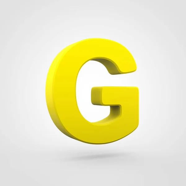 Gele Kunststof Letter Geïsoleerd Witte Achtergrond — Stockfoto