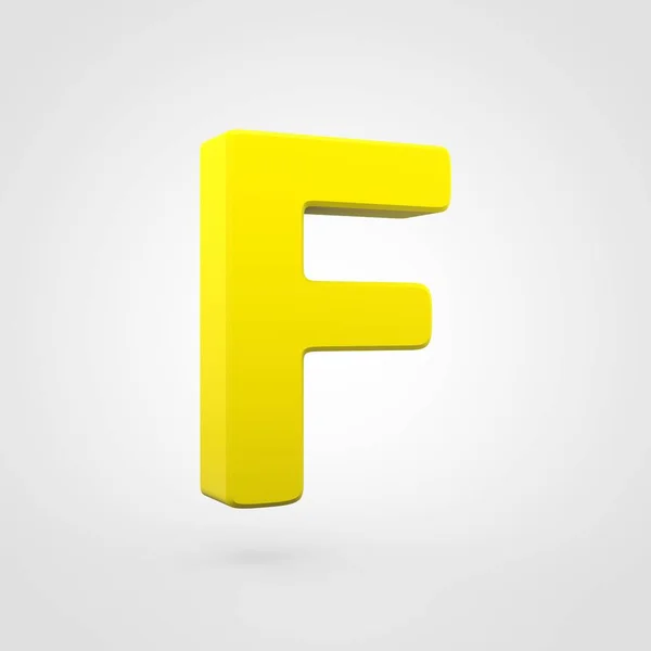 Letra Plástico Amarillo Aislada Sobre Fondo Blanco — Foto de Stock