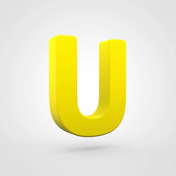 Yellow Plastic Letter Isolated White Background — Stock Photo, Image