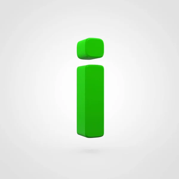 Grön Plast Brev Jag Isolerat Vit Bakgrund — Stockfoto