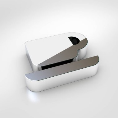 Kahve simgesi. Beyaz arka plan üzerinde izole krom kahve sembolü 3D render.