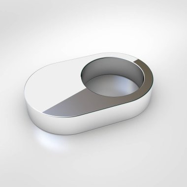 Simge Değiştir. Krom geçiş sembolü beyaz arka plan üzerinde izole 3D render.