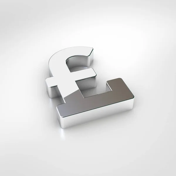 Pfund Zeichen Symbol Rendering Von Chrom Pfund Zeichen Symbol Isoliert — Stockfoto