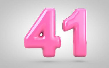 41 numaralı sakız beyaz arkaplanda izole edildi.