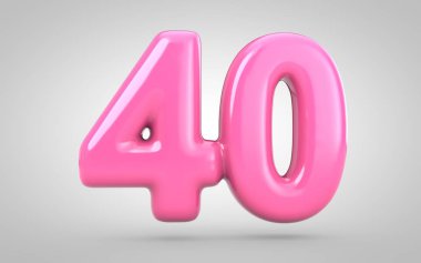 Beyaz arkaplanda 40 numaralı sakız izole edildi.