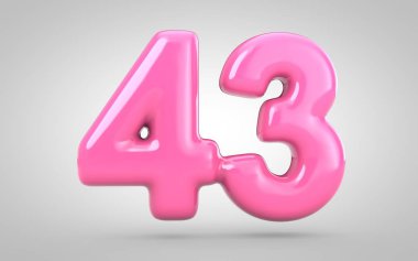 43 numaralı sakız beyaz arkaplanda izole edildi.