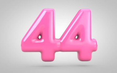 44 numaralı sakız beyaz arkaplanda izole edildi.