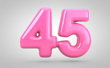 45 numaralı sakız beyaz arkaplanda izole edildi.