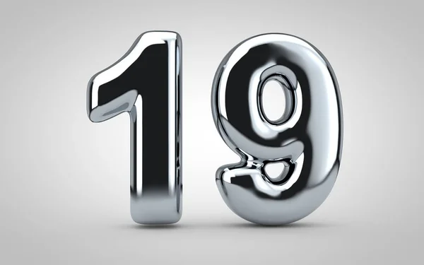 Chrome Balloon Number Isolated White Background Rendered Illustration Best Anniversary — Stock Photo, Image