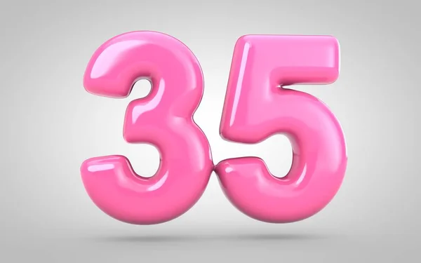 Bubble Gum Number Isolated White Background Rendered Illustration Best Anniversary — Stock Photo, Image