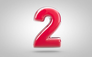 Beyaz arka planda 3 boyutlu pembe oje. Yıldönümü, doğum günü partisi, yeni yıl kutlaması için en iyisi..