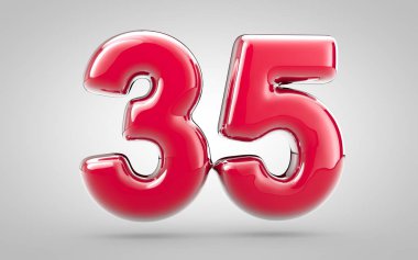 Beyaz arka planda 3D pembe tırnak cilası. Yıldönümü, doğum günü partisi, yeni yıl kutlaması için en iyisi..