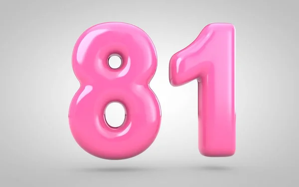 Bubble Gum Number Isolated White Background Rendered Illustration Best Anniversary — Stock Photo, Image