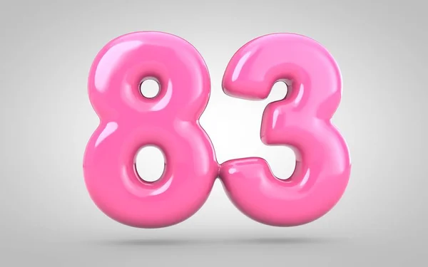 Bubble Gum Number Isolated White Background Rendered Illustration Best Anniversary — 스톡 사진