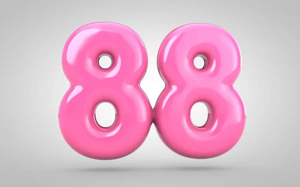 Bubble Gum Number Isolated White Background Rendered Illustration Best Anniversary — Stock Photo, Image