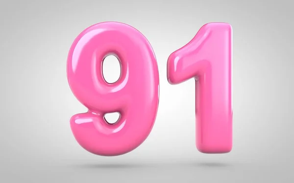 Bubble Gum Number Isolated White Background Rendered Illustration Best Anniversary — Stock Photo, Image