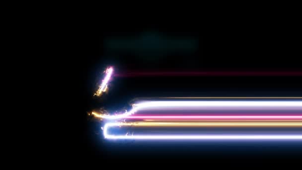 电脑发光图标 粉色色泽光滑 形成霓虹灯电数 发光的运动擦拭中心 Fps视频渲染镜头 — 图库视频影像