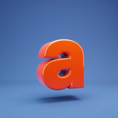 Lush Lav 3D harf A küçük harf. 3D görüntüleme. Yıldönümü için en iyisi, doğum günü partisi, kutlama.