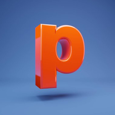 Lush Lav 3d harfi P küçük harf. 3D görüntüleme. Yıldönümü için en iyisi, doğum günü partisi, kutlama.