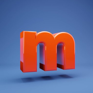 Lush Lav 3d harfli M küçük harf. 3D görüntüleme. Yıldönümü için en iyisi, doğum günü partisi, kutlama.