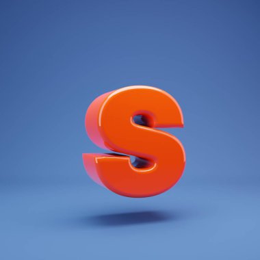 Lush Lav 3d harf S küçük harf. 3D görüntüleme. Yıldönümü için en iyisi, doğum günü partisi, kutlama.