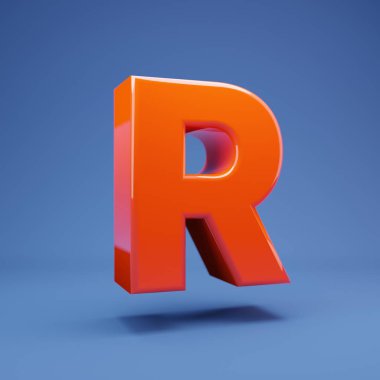 Lush Lav 3d harf R büyük harf. 3D görüntüleme. Yıldönümü için en iyisi, doğum günü partisi, kutlama.