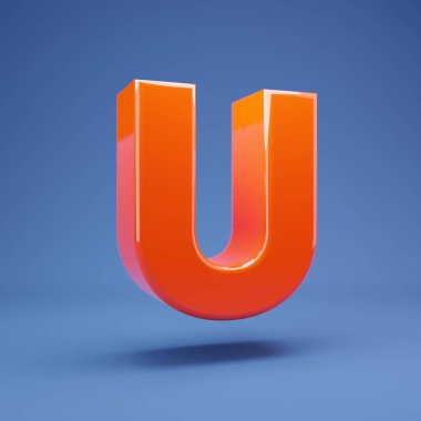 Lush Lav 3d büyük harf U. 3D görüntüleme. Yıldönümü için en iyisi, doğum günü partisi, kutlama.