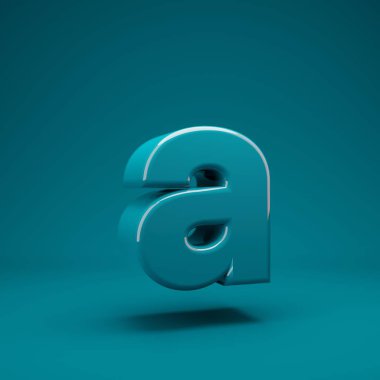 Aqua Menthe 3D harf A küçük harf. 3D görüntüleme. Yıldönümü için en iyisi, doğum günü partisi, kutlama, reklam.