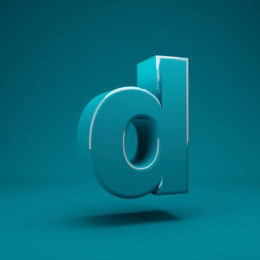 Aqua Menthe 3D harfi küçük harf. 3D görüntüleme. Yıldönümü için en iyisi, doğum günü partisi, kutlama, reklam.