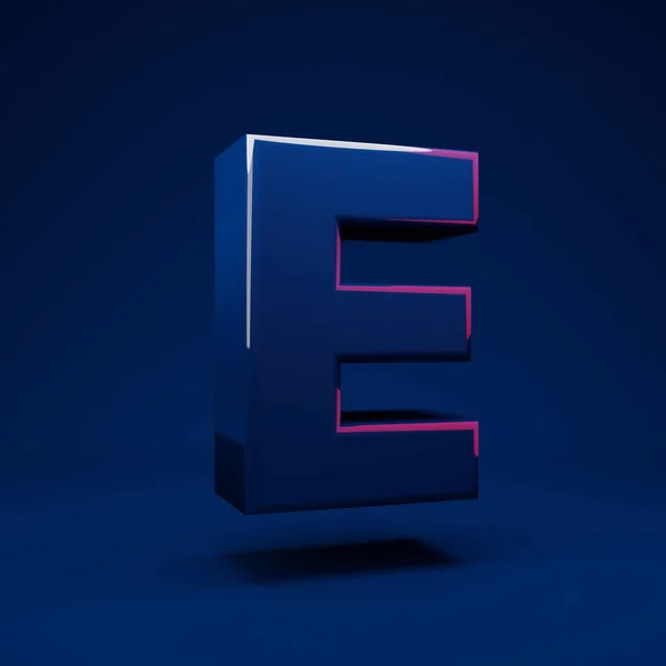 幻影蓝色3D字母E大写字母 3D渲染 结婚周年纪念日 生日派对 庆祝会 — 图库照片