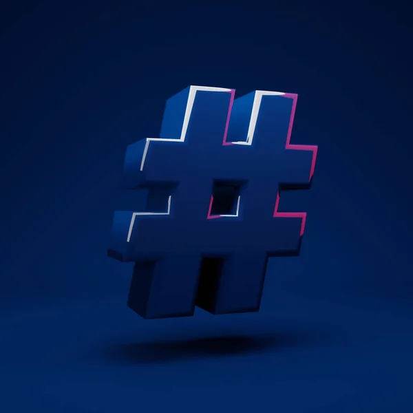 Phantom Blue Hashtag Symbool Weergave Ideaal Voor Jubileum Verjaardagsfeest Feest — Stockfoto