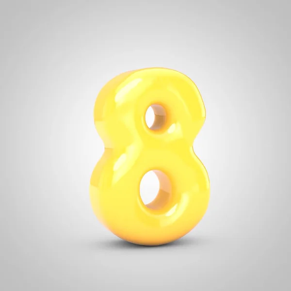 Amarelo Fruit Bubble Gum Número Isolado Fundo Branco Ilustração Renderizada — Fotografia de Stock