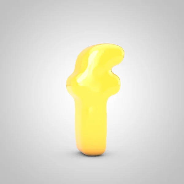 Желтый Фруктовый Пузырь Буква Белом Фоне Визуализация Иллюстраций Лучшее Юбилея — стоковое фото