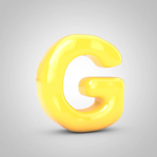Желтый Фруктовый Пузырь Буква Случай Изолирован Белом Фоне Визуализация Иллюстраций — стоковое фото