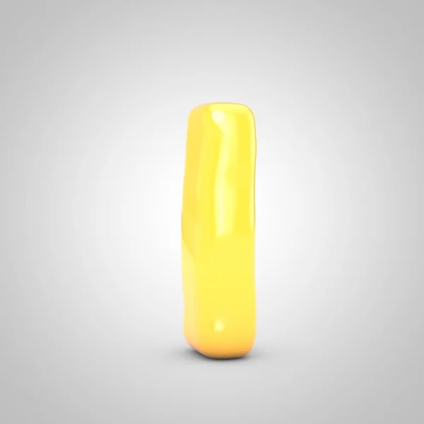 Yellow Fruit Bubble Gum Γράμμα Πεζό Που Απομονώνεται Λευκό Φόντο — Φωτογραφία Αρχείου
