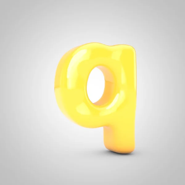 Yellow Fruit Bubble Gum Letter Kleine Kast Geïsoleerd Witte Achtergrond — Stockfoto