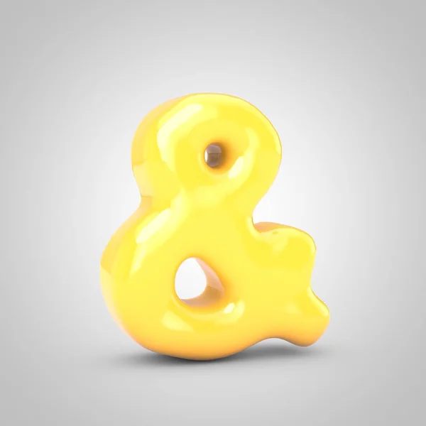Yellow Fruit Bubble Gum Ampersand Σύμβολο Απομονώνονται Λευκό Φόντο Απόδοση — Φωτογραφία Αρχείου