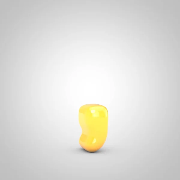 Bolha Frutas Amarelas Símbolo Coma Goma Isolada Fundo Branco Ilustração — Fotografia de Stock