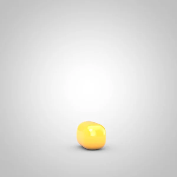Yellow Fruit Bubble Gum Point Symbol Isolated White Background Rendered — Stock Photo, Image