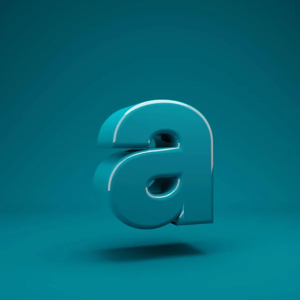 Aqua Menthe 3De Letter Een Kleine Letters Weergave Ideaal Voor — Stockfoto