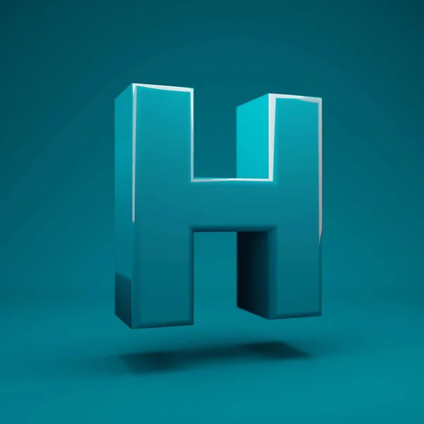 Aqua Menthe 3De Letter Hoofdletters Weergave Ideaal Voor Jubileum Verjaardagsfeest — Stockfoto