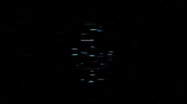 Mikrofon simgesi, eski kötü TV monitöründe ses arızası etkisi yaratıyor. 4k 60 fps video görüntüleme görüntüsü