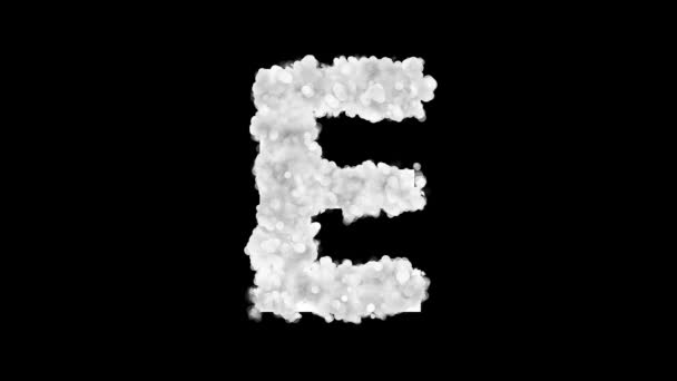 Snowy White Glowing Letter Black Background — Stock Video