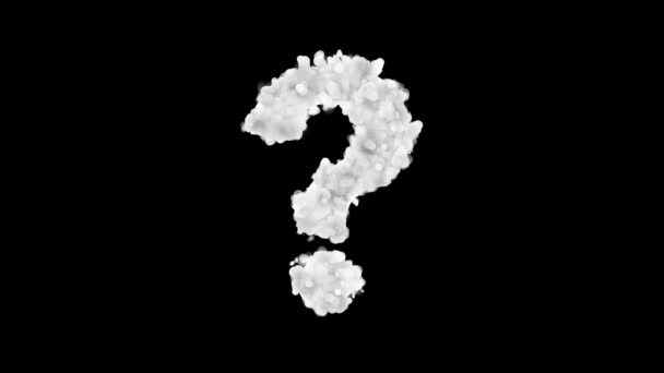 Σύμβολο Ερωτήσεων Εμφανίζεται Λευκά Σωματίδια Μαύρο Φόντο — Αρχείο Βίντεο