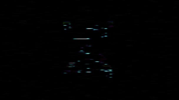 Icône d'ADN révèlent sur vieux mauvais moniteur de télévision avec l'effet de pépin de bruit. Vidéo de rendu vidéo 4K 60 ips 