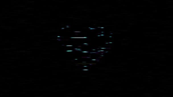 Icône de coeur révèlent sur vieux mauvais moniteur de télévision avec l'effet de pépin de bruit. Vidéo de rendu vidéo 4K 60 ips 