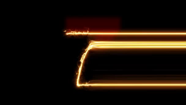 Номер Раскрыт Огненная Плазма Светящегося Движения Стирается Центр Кадров Секунду — стоковое видео