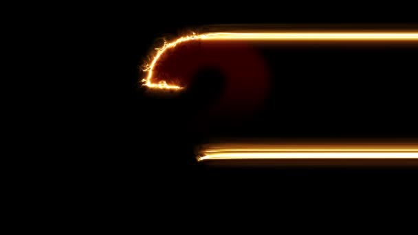 Número Revelan Fuego Plasma Brillante Movimiento Toallitas Centro Imágenes Renderizado — Vídeos de Stock
