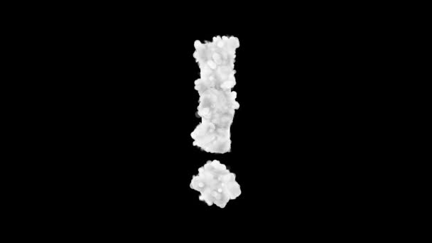 Ünlem Sembolü Siyah Arkaplanda Beyaz Parçacıklar Ile Görünür — Stok video
